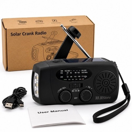 Emergency radio crank solar - ,